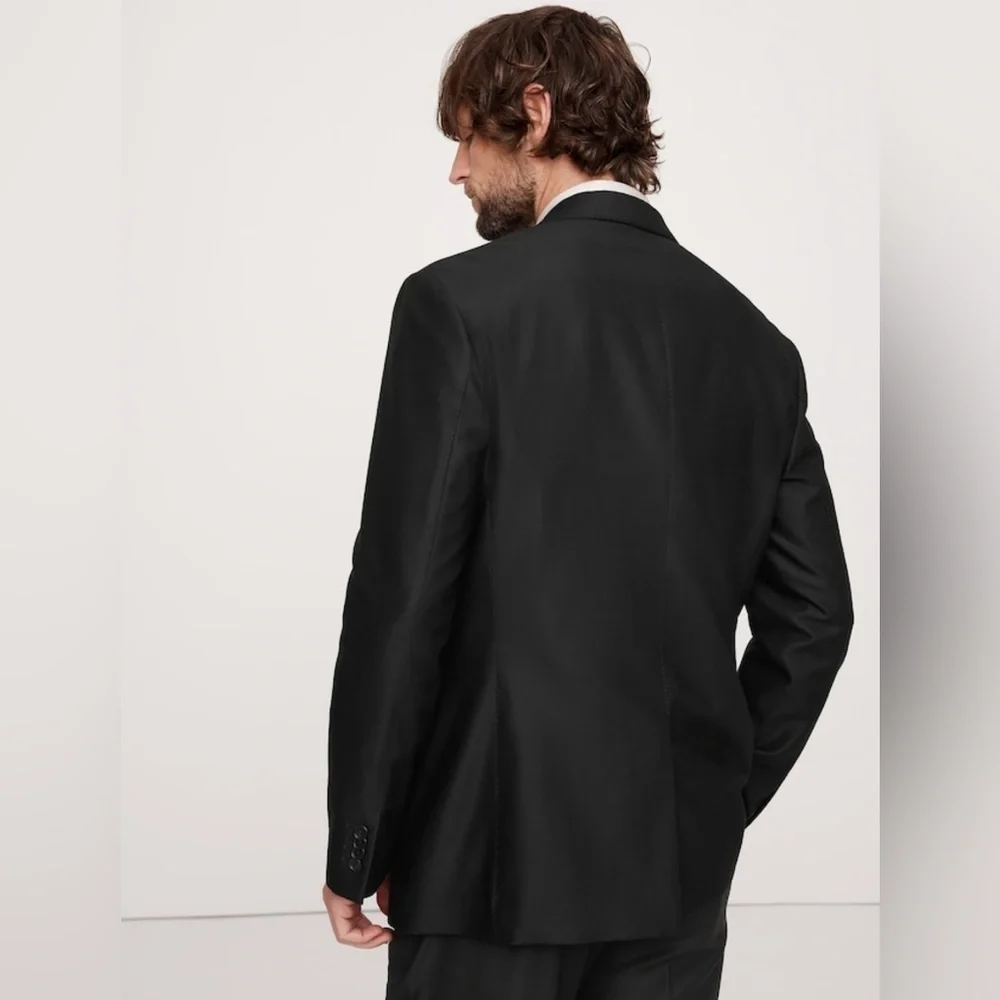 NWT Banana Republic Signature Italian Hopsack Black Suit Jacket Sz 44L (#673195)